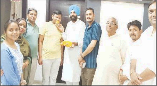 Tariq Goyal, who came first from Bathinda in 10th, was felicitated by Dayal Sodhi